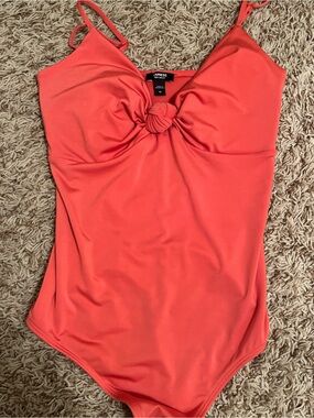 Express Coral Knot-Front Bodysuit